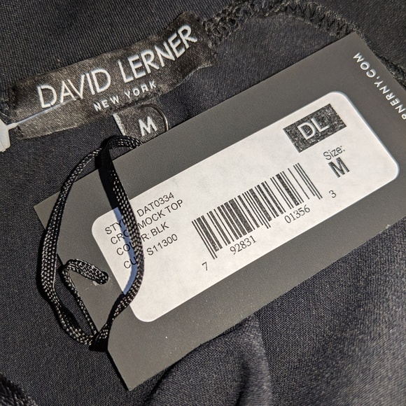 AWESOME WOMENS SHIRT CROP MOCK TOP DAVID LERNER - Picture 3 of 8